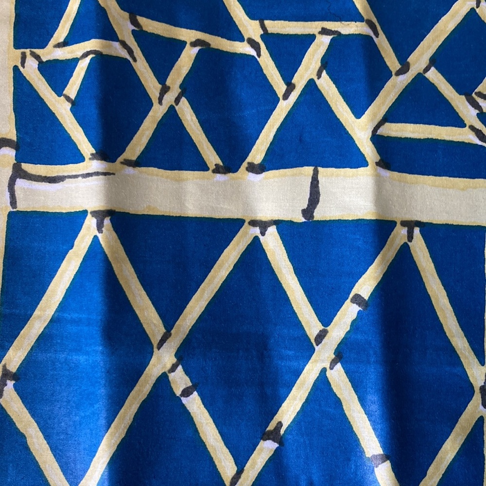 Vintage deadstock 1970s bamboo print chintz fabric remnant